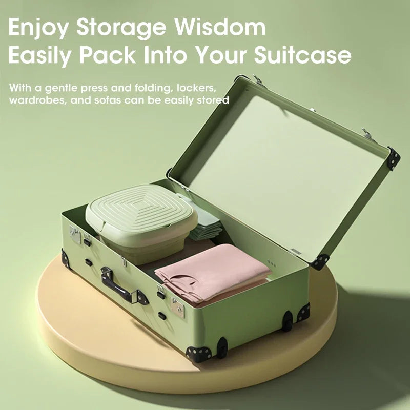 Portable Mini Folding Washing Machine with Dryer for Socks, Underwear, and Small Items