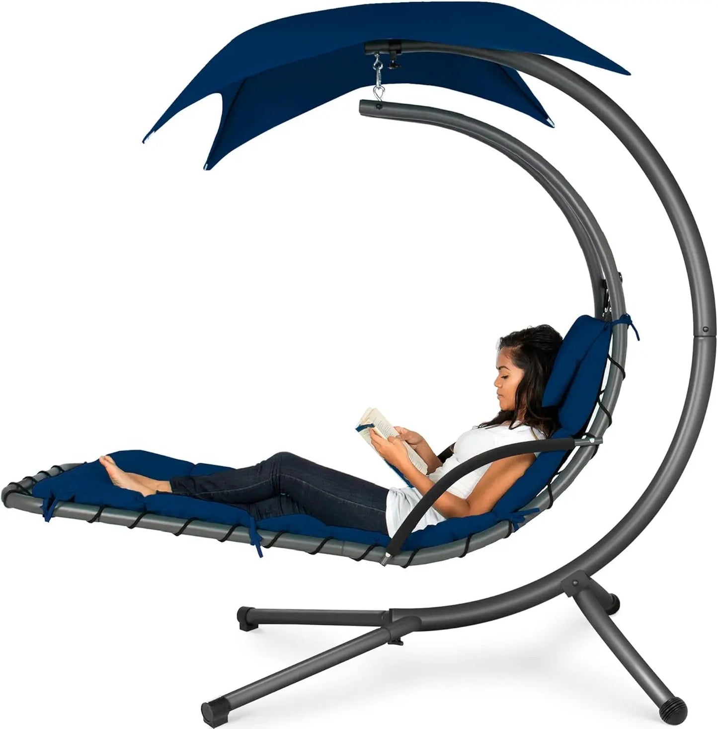Outdoor Hanging Chaise Lounge Swing Chair