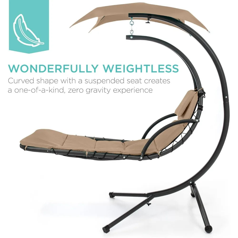 Outdoor Hanging Chaise Lounge Swing Chair
