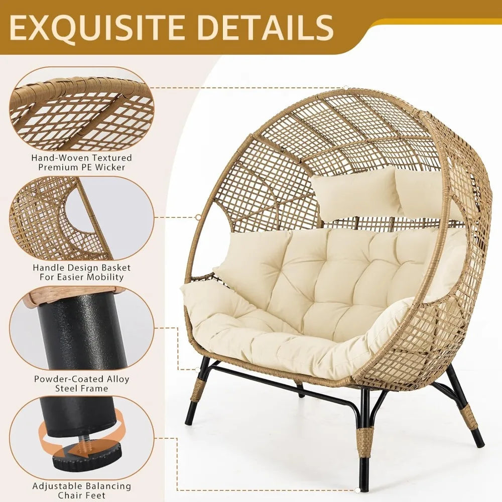 Oversized Double Egg Chair Outdoor Patio