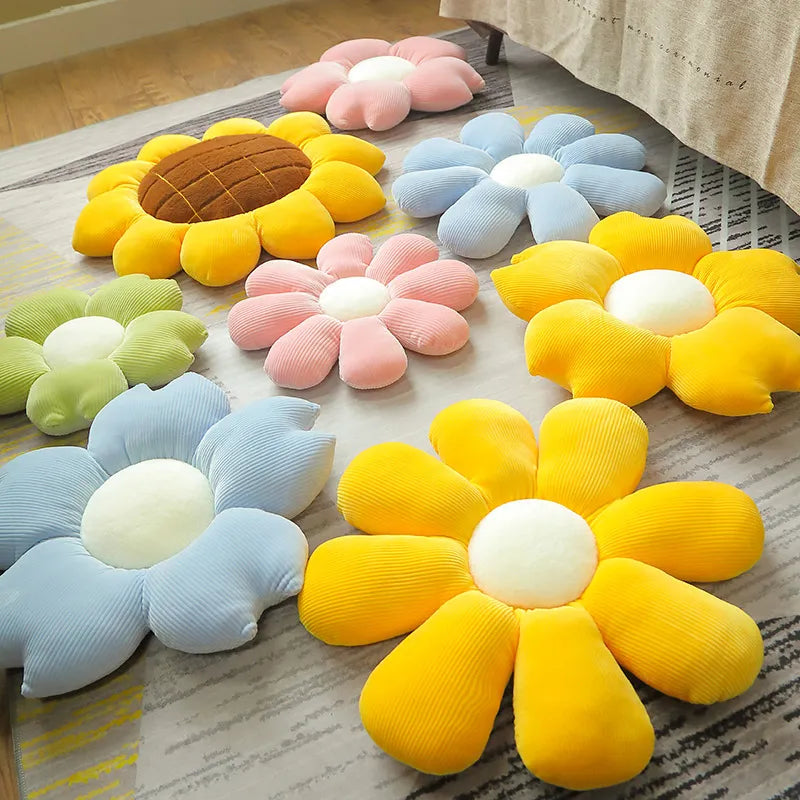 Six Petal Flower Cushion Girly Room Decor Sunflower Pillow 2024