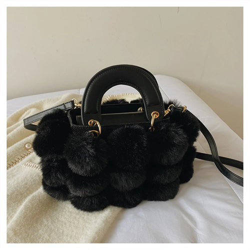 2024 Soft Plush Winter Handbag for Women | Designer Ball Bag