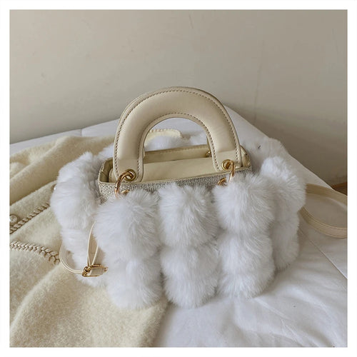 2024 Soft Plush Winter Handbag for Women | Designer Ball Bag