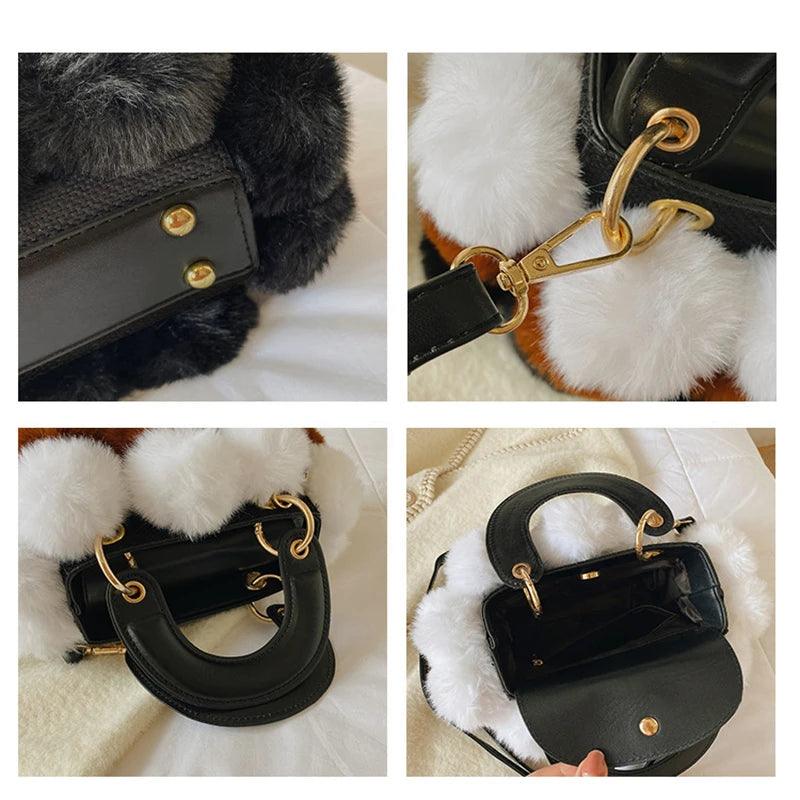 2024 Soft Plush Winter Handbag for Women | Designer Ball Bag