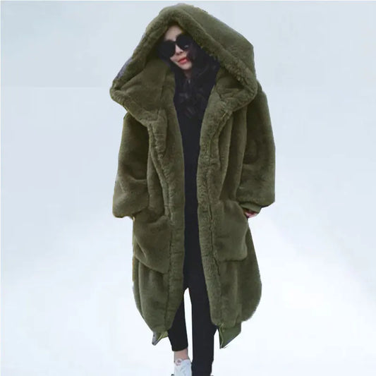 2024 Oversized Faux Fur Winter Coat for Women | Long Warm Parka Jacket