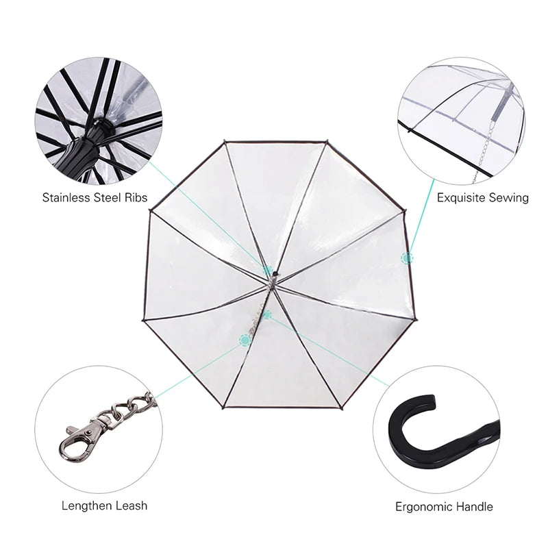 Pet Umbrella with Leash – All-Weather Protection for Small Dogs