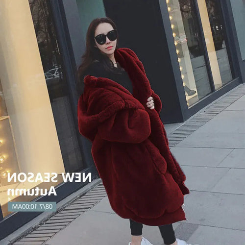 2024 Oversized Faux Fur Winter Coat for Women | Long Warm Parka Jacket