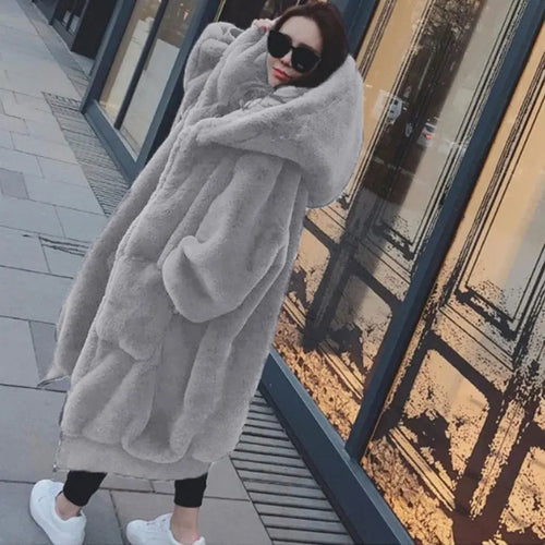 2024 Oversized Faux Fur Winter Coat for Women | Long Warm Parka Jacket