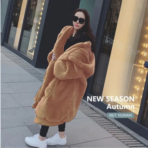 2024 Oversized Faux Fur Winter Coat for Women | Long Warm Parka Jacket