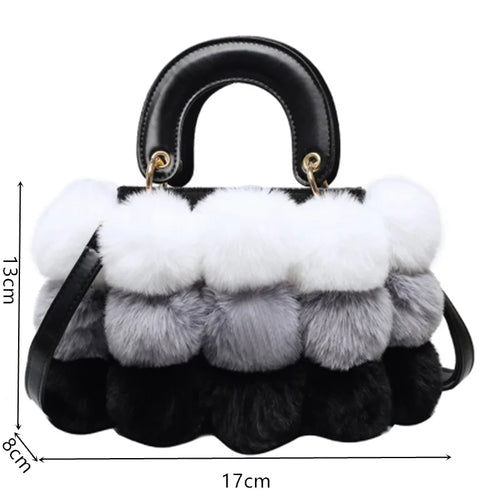 2024 Soft Plush Winter Handbag for Women | Designer Ball Bag