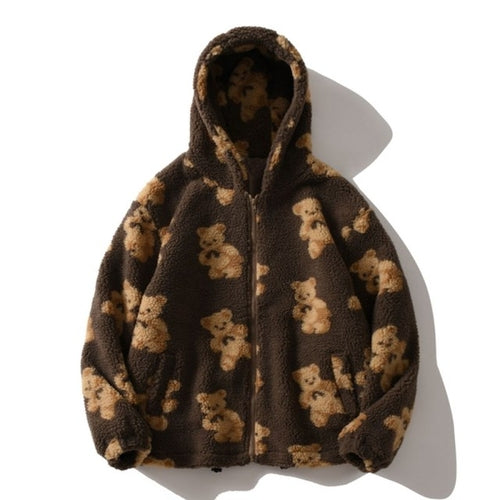 2024 Women’s Printed Plush Winter Jacket | Cozy & Stylish Outerwear