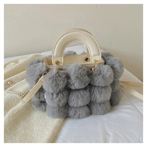 2024 Soft Plush Winter Handbag for Women | Designer Ball Bag