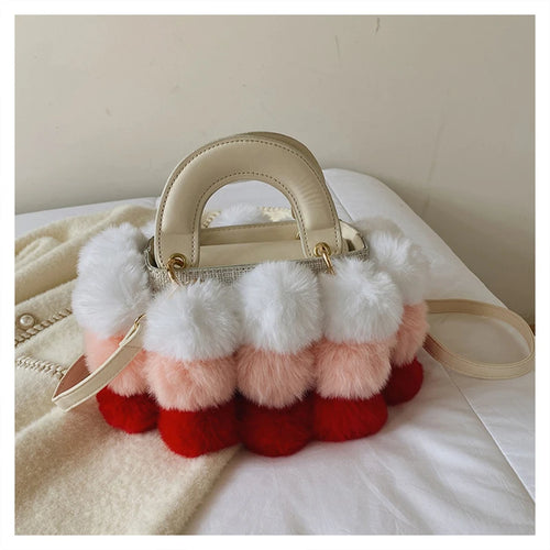 2024 Soft Plush Winter Handbag for Women | Designer Ball Bag