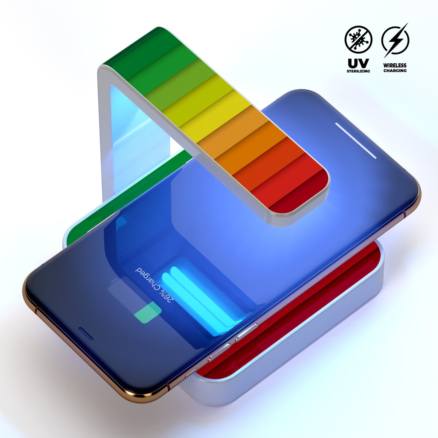 Rainbow Striped UV Germicidal Sanitizing Sterilizing Wireless Smart