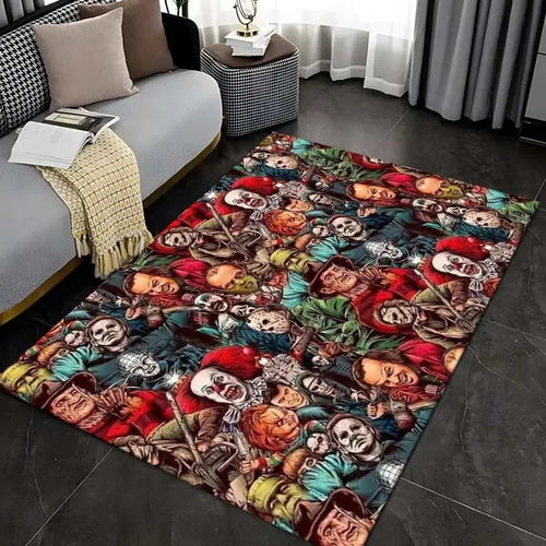 2024 Horror Movie Character Pattern Living Room Carpet  Non-slip Entrance