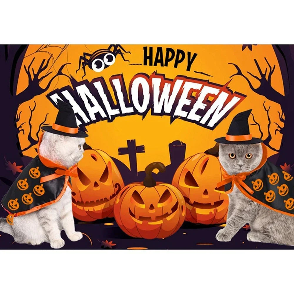 Halloween Wizard Cloak for Cats - Soft & Breathable Pet Costume