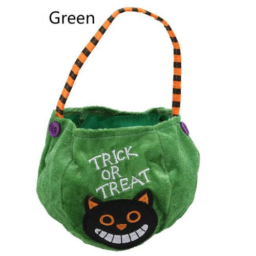 2025 Halloween Pumpkin Boo Trick or Treat Portable Candy Bag Tote Bucket