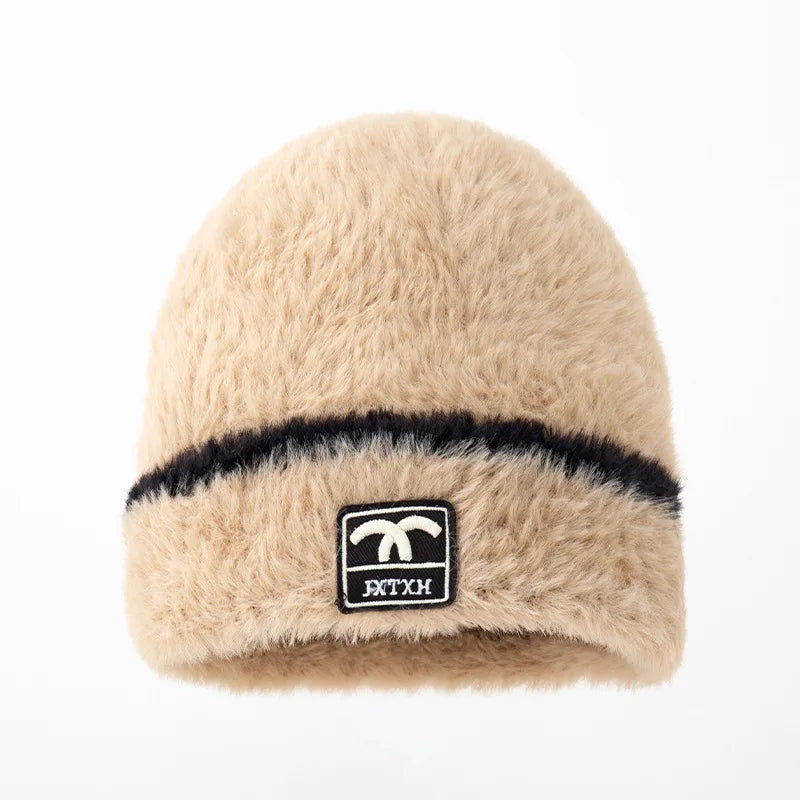 Winter Plush Beanie Pullover Hat