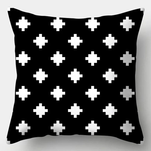 Home Decoration Black and White Series Printed Pillowcase Square Sofa