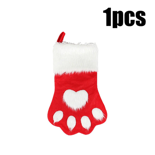 Christmas Socks Dog Paw Christmas Socks New Year Candy Gift Bag