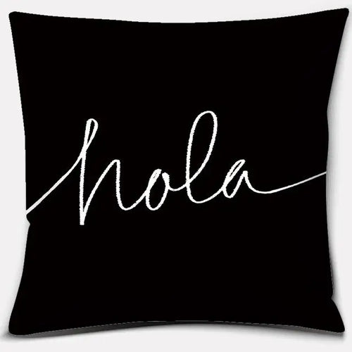 Black and White English Sentence Square Home Decoration Pillowcase