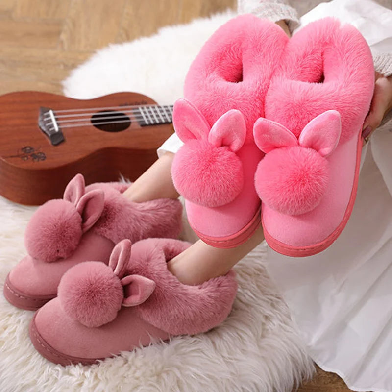 Plush Winter Slippers – Women’s Furry Indoor Comfort Boots