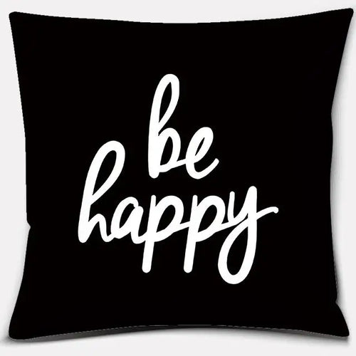 Black and White English Sentence Square Home Decoration Pillowcase