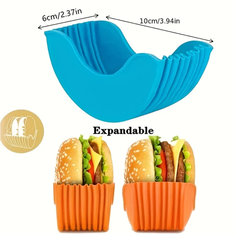 4pcs Retractable Hamburger Holders Hamburger Fixed Box Sandwich Burger