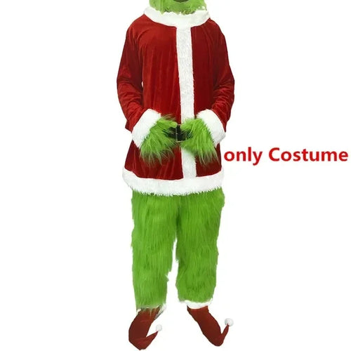 Grinch-Inspired Holiday Mischief Costume – Full Set for Halloween & Christmas