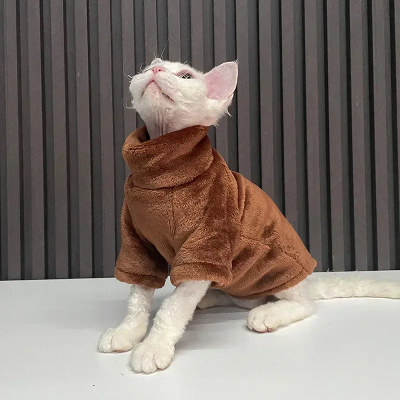 2024 New Hairless Cat Sweater Winter Fashion Thickening Warm Sphynx