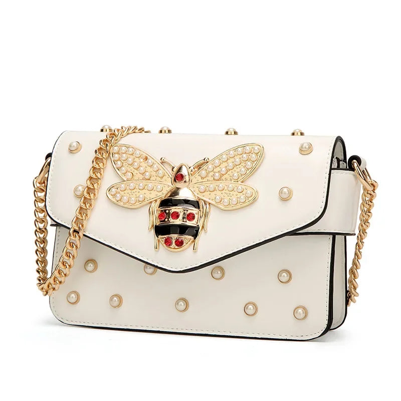 2025 Women's Spliced Bee Shoulder Bag