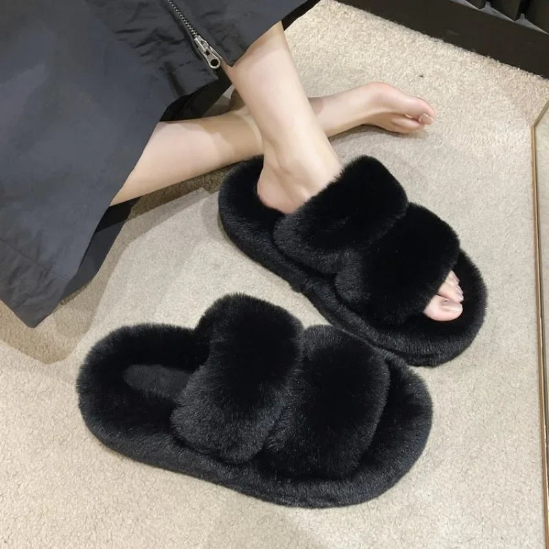 2025 Plush Fur Winter Slippers