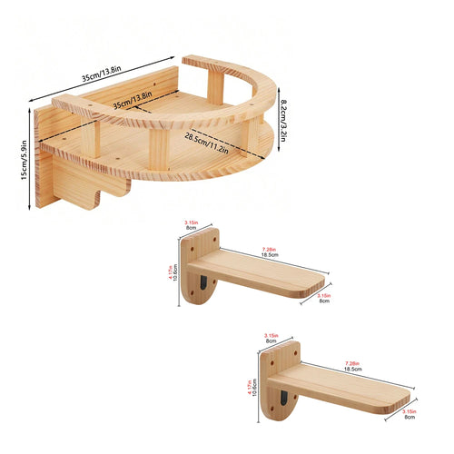 Cat Wall Bridge and Wooden Climbing Shelves