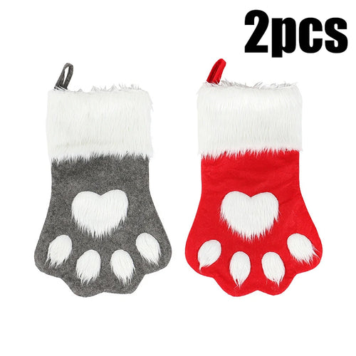 Christmas Socks Dog Paw Christmas Socks New Year Candy Gift Bag