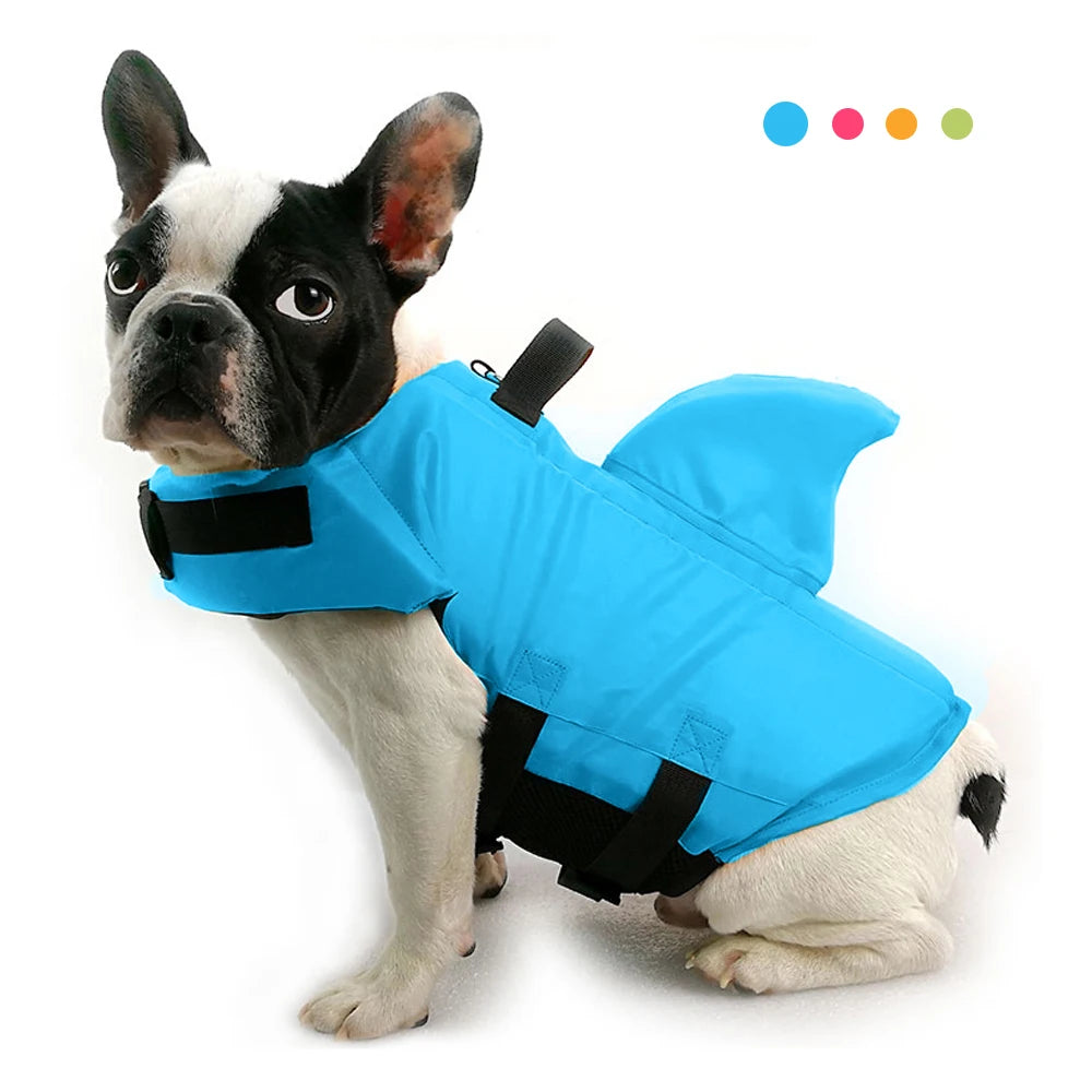 Shark Dog Life Jacket Enhanced Buoyancy Small Dogs Swimming Clothes