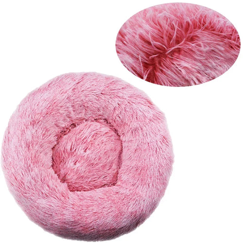 40-90cm Round Pet Bed for Large Dog Bed Super Soft Cat Bed Long Plush 2024