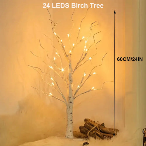 1PC 144 LEDS Birch Tree Lights USB And Battery Power 2024