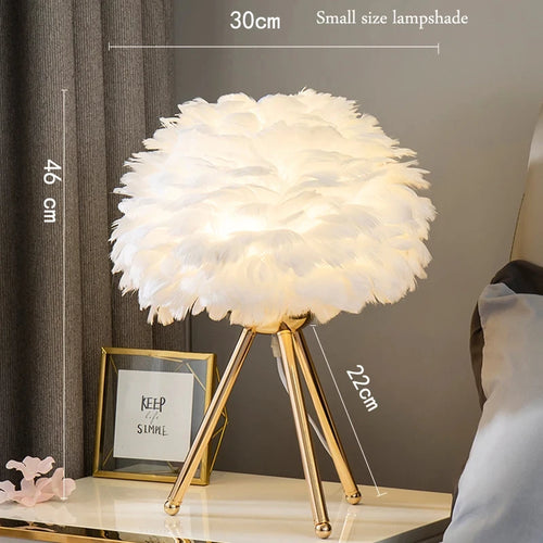 2025 Modern Feather Table Lamp for Bedroom & Living Room