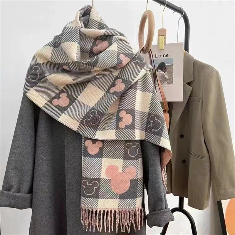 2024 Disney Mickey Mouse Women's Scarf | Soft & Cute Cartoon Design for Girls