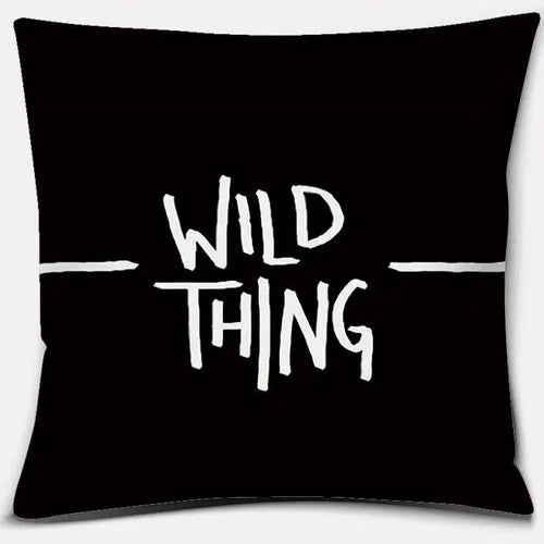 Black and White English Sentence Square Home Decoration Pillowcase