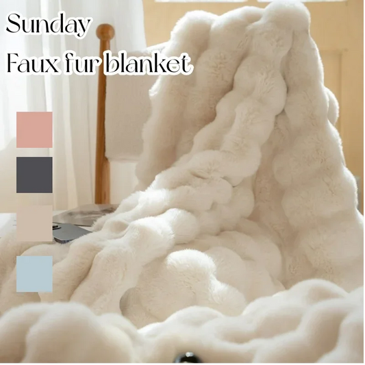 2024 Double-Sided Faux Fur Plush Blanket | Warm Winter Throw for Bed