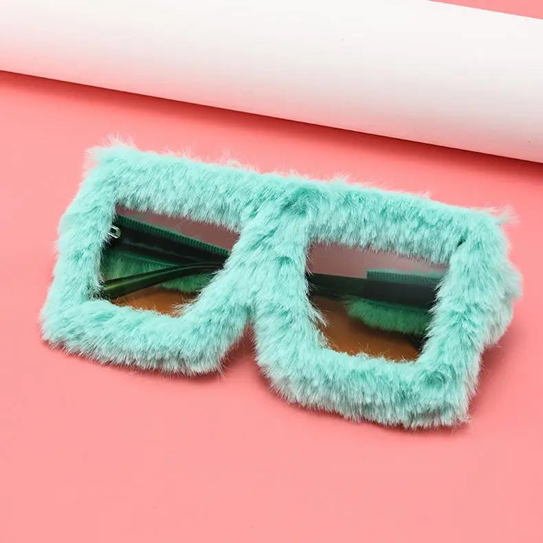 Plush Sunglasses - Soft Fluffy Winter Shades