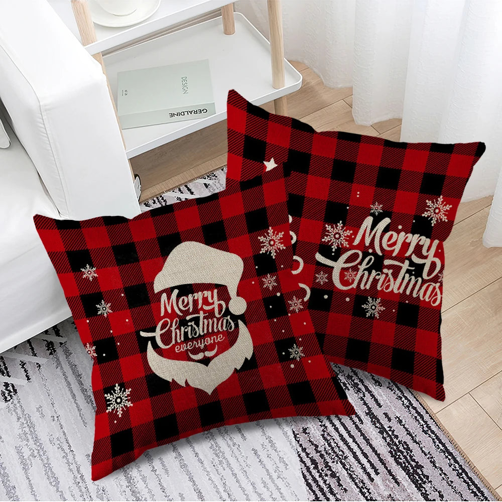 2024 Merry Christmas Pillowcases Sofa Cushion Cover