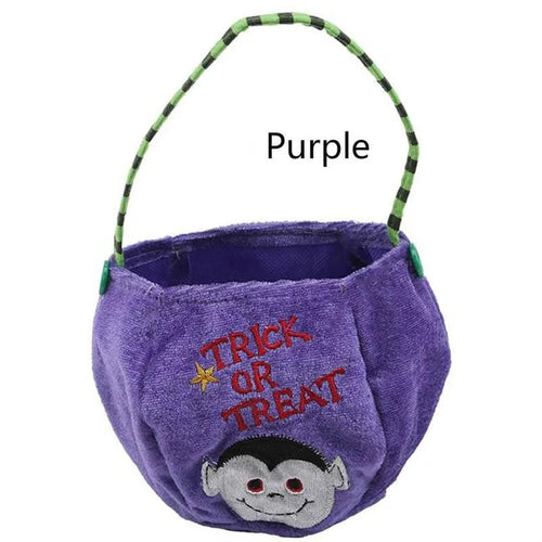 2025 Halloween Pumpkin Boo Trick or Treat Portable Candy Bag Tote Bucket