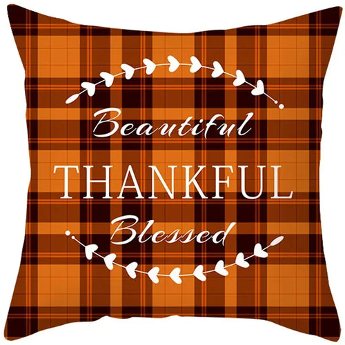 Autumn Maple Leaf Pumpkin Pillowcase 45*45cm Fall Home Decor Grateful