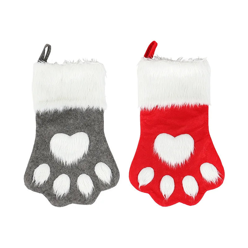 Christmas Socks Dog Paw Christmas Socks New Year Candy Gift Bag