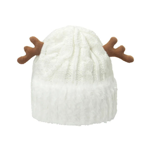 Cozy Knitted Reindeer Antler Christmas Hat