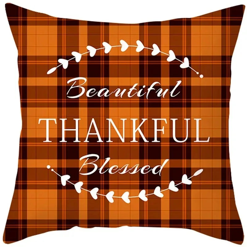 Autumn Maple Leaf Pumpkin Pillowcase 45*45cm Fall Home Decor Grateful