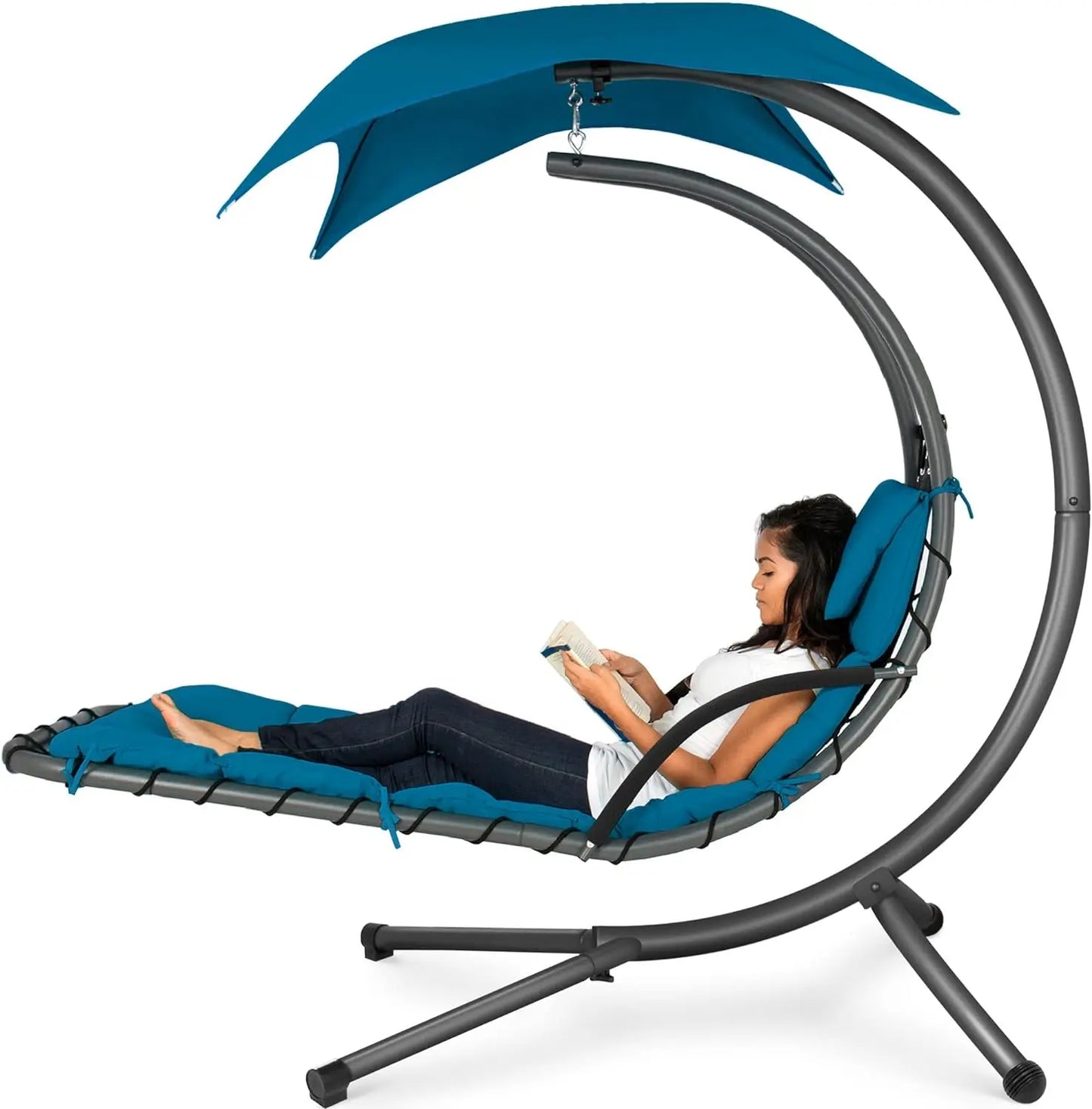 Outdoor Hanging Chaise Lounge Swing Chair