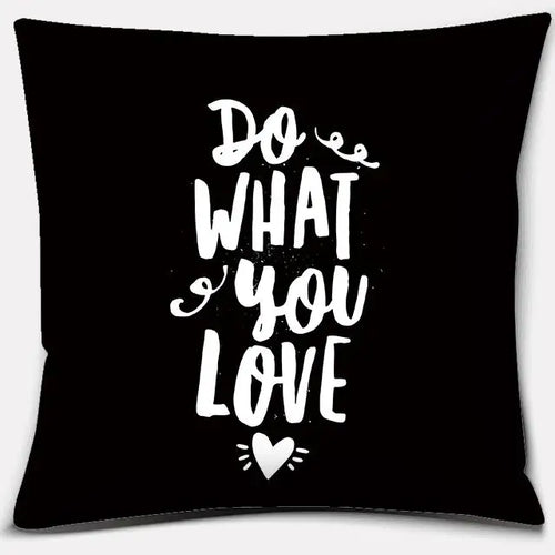 Black and White English Sentence Square Home Decoration Pillowcase